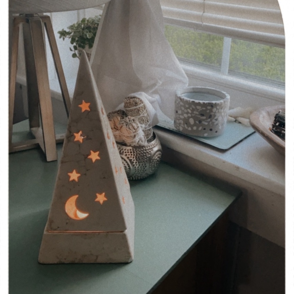 Celestial Ceramic tea candle holder